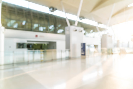 abstract blur and defocused in empty train station or airport with copy space for background