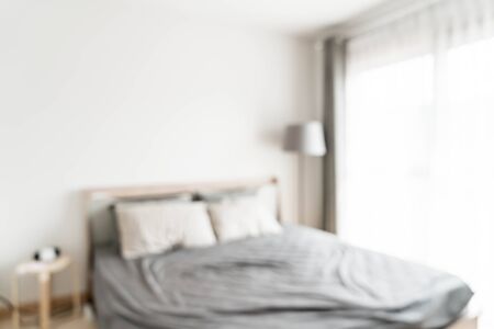 abstract blur and defocused bedroom interior for backgroundの写真素材