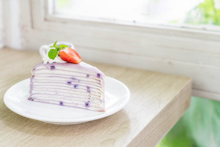 sweet potato layer crape cakeの写真素材