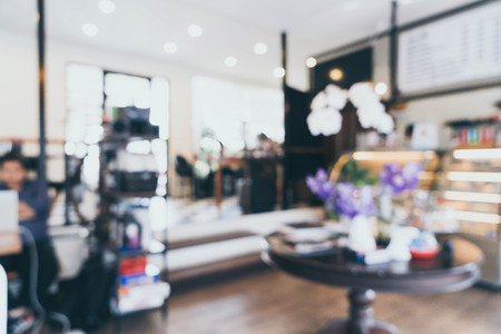 abstract blur and defocused in coffee shop cafe for background - vintage effect filterの写真素材