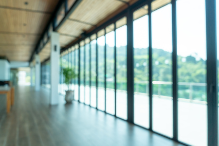 abstract blur and defocus empty room with sea view for backgroundの写真素材