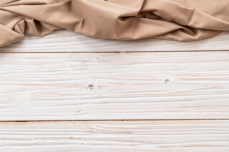 kitchen cloth (napkin) on wood backgroundの写真素材