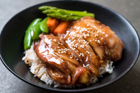 teriyaki chicken rice bowl - asian food styleの写真素材