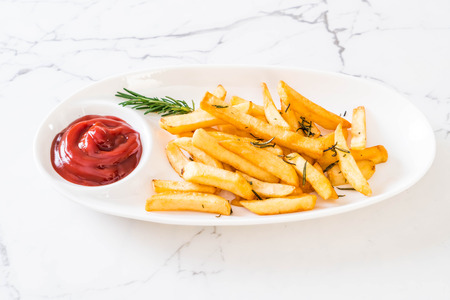 french fries with sauce - unhealthy foodの写真素材
