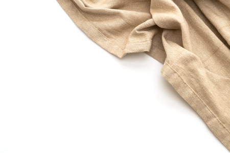 kitchen cloth (napkin) isolated on white backgroundの写真素材