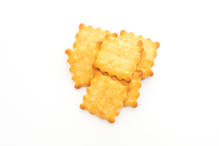 biscuit cracker with sugar isolated on white backgroundの写真素材