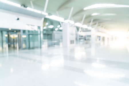 abstract blur and defocused in empty train station or airport with copy space for backgroundの写真素材
