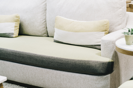 beautiful and comfortable pillow decoration on sofa - vintage effect filterの写真素材