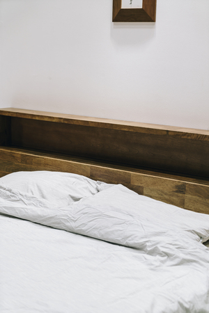 beautiful and comfortable pillow decoration on bed - vintage effect filter