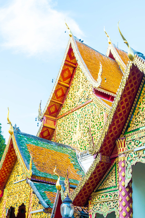 Beautiful architecture at Wat Phra That Doi Suthep in Chiang Mai, Thailand.の写真素材