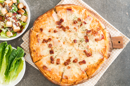bacon and cheese pizza - Italian food styleの写真素材