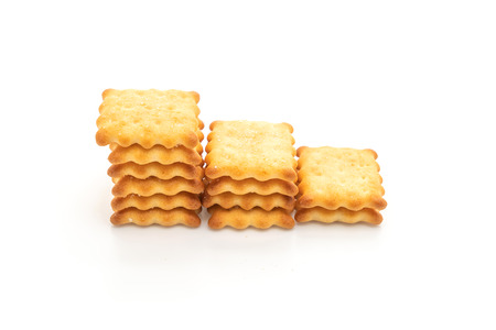 biscuit cracker with sugar isolated on white backgroundの写真素材