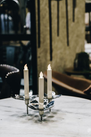 candle decoration on table - vinatge effect filterの写真素材