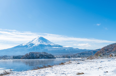 Mountain Fuji San at  Kawaguchiko Lake in Japan.の写真素材