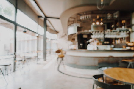 abstract blur and defocused in restaurant and cafe for background - vintage effect filterの写真素材