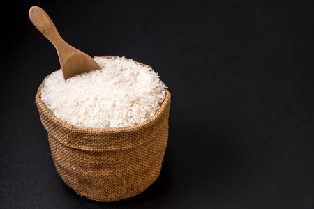 white raw Thai jasmine riceの写真素材