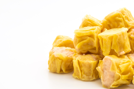 Shrimp Chinese Steamed Dumpling isolated on white backgroundの写真素材