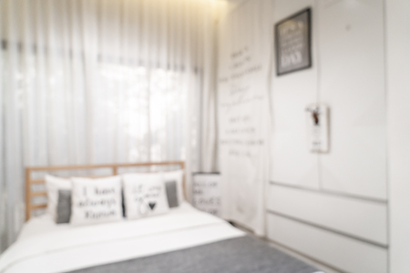 abstract blur and defocused bedroom interior for backgroundの写真素材
