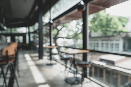 abstract blur and defocused in restaurant and cafe for background - vintage effect filterの写真素材