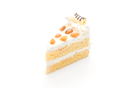 macadamia cake isolated on white backgroundの写真素材