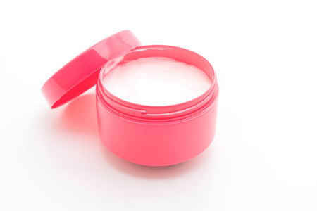 hair treatment conditioner jar isolated on white backgroundの写真素材