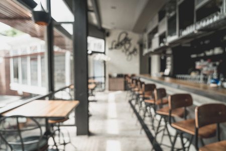 abstract blur and defocused in restaurant and cafe for background - vintage effect filterの写真素材