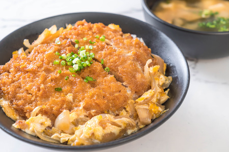 fried pork cutlet rice bowl (Katsudon) - Japanese food styleの写真素材