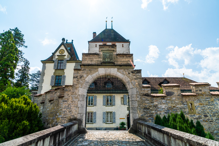 Beautiful Architecture at Oberhofen Castle in Switzerlandのeditorial素材