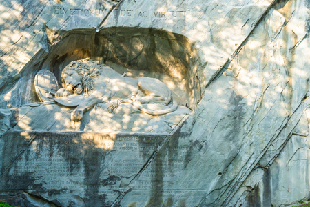 dying lion monument, landmark in Lucerne (Luzern) Switzerlandの写真素材