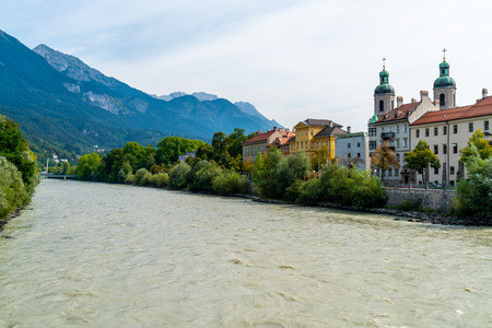 Beautiful Town at Innsbruck cityscape, Austria.の写真素材