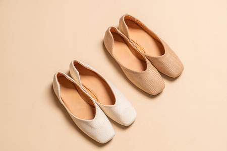 beautiful fashion female and woman flat shoes