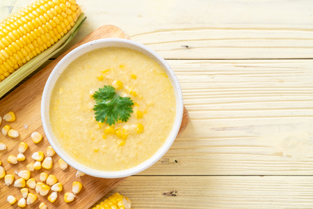 corn soup bowl - healthy food styleの写真素材