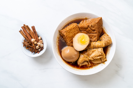 hard-boiled egg in brown sauce or sweet gravy - Asian foodの写真素材