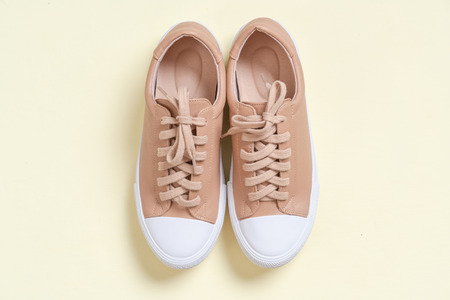 beautiful women leather sneakers shoes