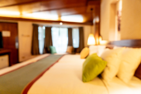 Abstract blur defocused bedroom interior for backgroundの写真素材