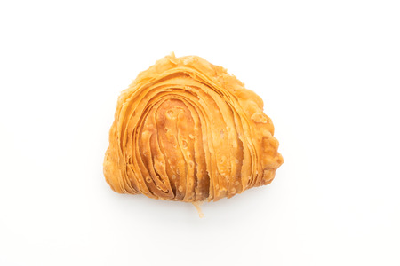 chicken curry puff pastry isolated on white background