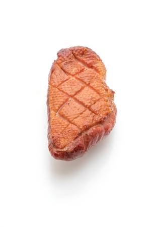 grilled duck breast isolated on white backgroundの写真素材