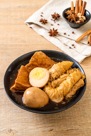 hard-boiled egg in brown sauce or sweet gravy - Asian foodの写真素材
