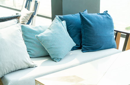 Comfortable pillow on sofa decoration outdoor patioの写真素材