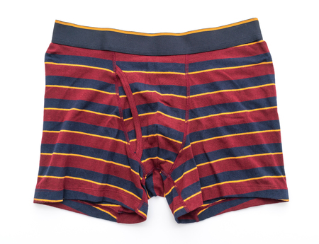 striped men underwear isolated on white backgroundの写真素材