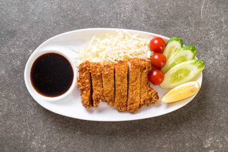 Japanese deep fried pork cutlet (tonkatsu set) - Japanese food styleの写真素材