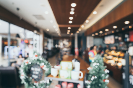 abstract blur and defocused in coffee shop cafe restaurant for backgroundの写真素材