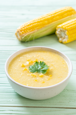 corn soup bowl - healthy food styleの写真素材