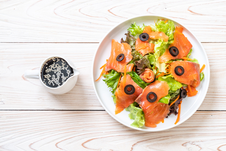 smoked salmon salad - healthy food styleの写真素材