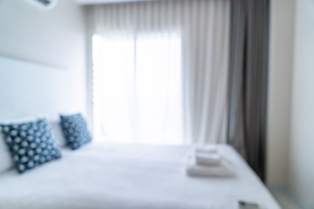 abstract blur and defocused bedroom interior for backgroundの写真素材