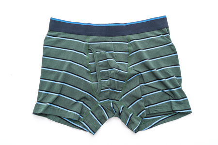 striped men underwear isolated on white backgroundの写真素材