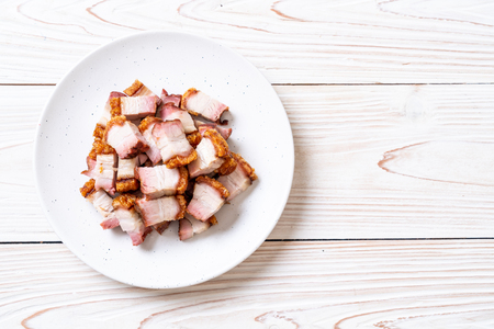 crispy pork belly or deep fried porkの写真素材