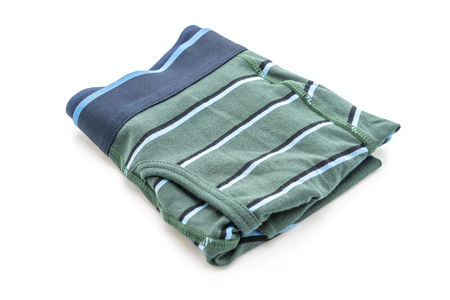 striped men underwear isolated on white backgroundの写真素材