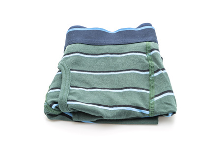 striped men underwear isolated on white backgroundの写真素材
