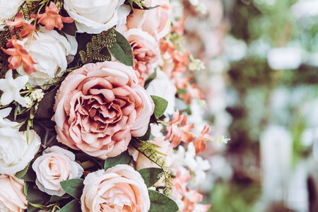 beautiful bouquet flower with copy space for background -vintage filterの写真素材